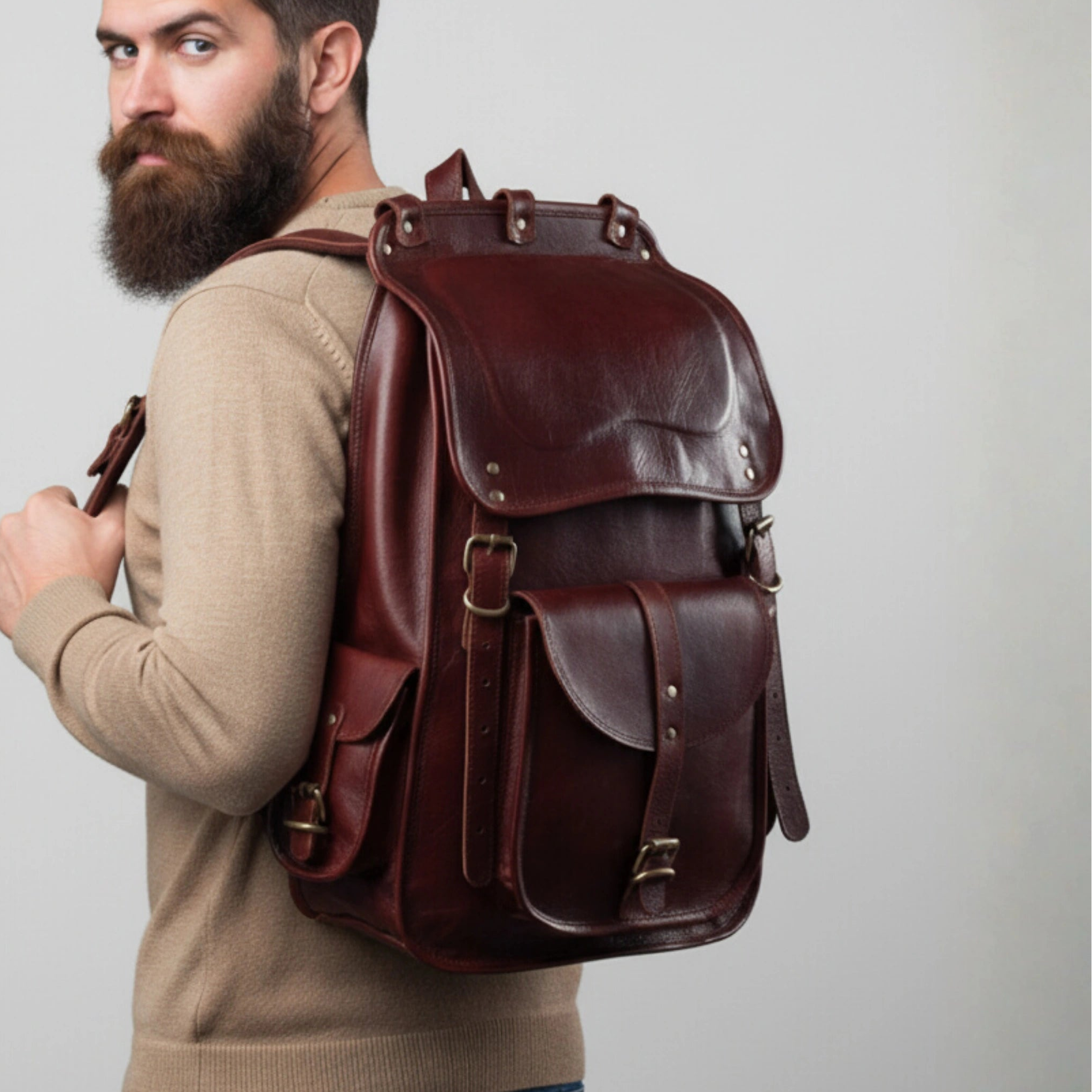 alpine swiss womens genuine leather gila backpack purse best vintage by IND Leather USA RidgeLiz Coach Mini Court Backpack Color:Burbot and the padded 13