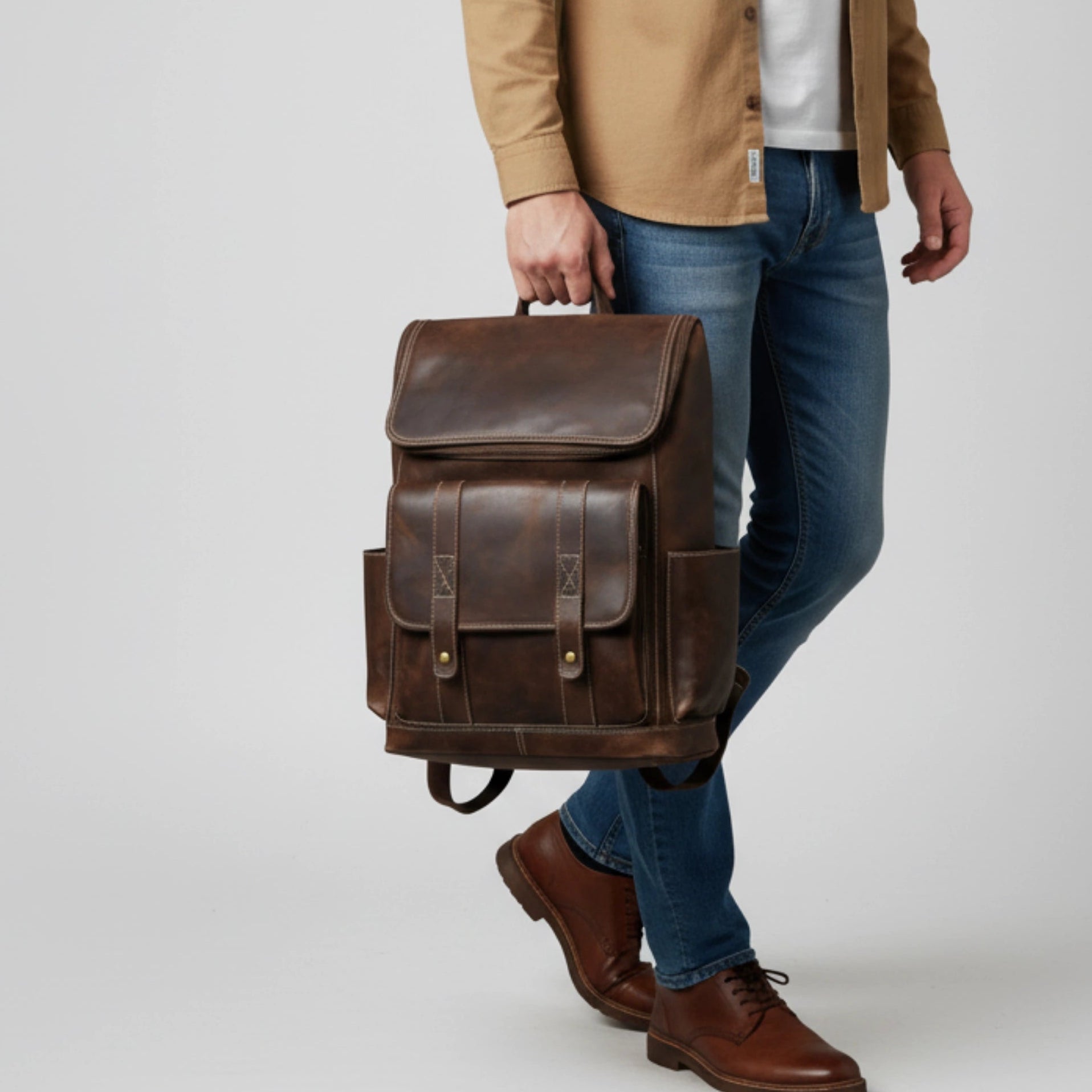 best leather explorer backpack in USA by IND Leather