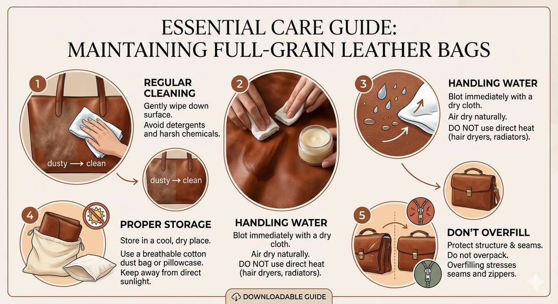How Do I Properly Care for a Full-Grain Leather Bag?