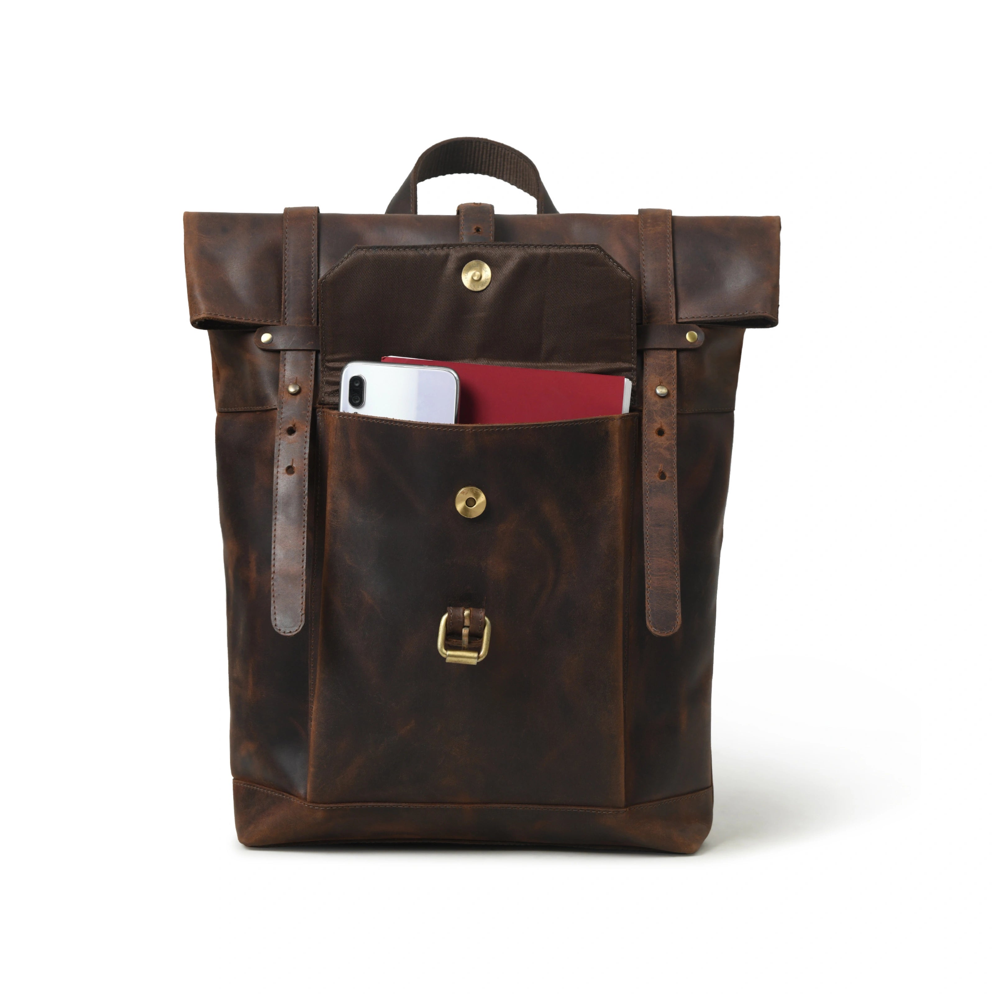 IND Leather Heritage Roll-Top Backpack