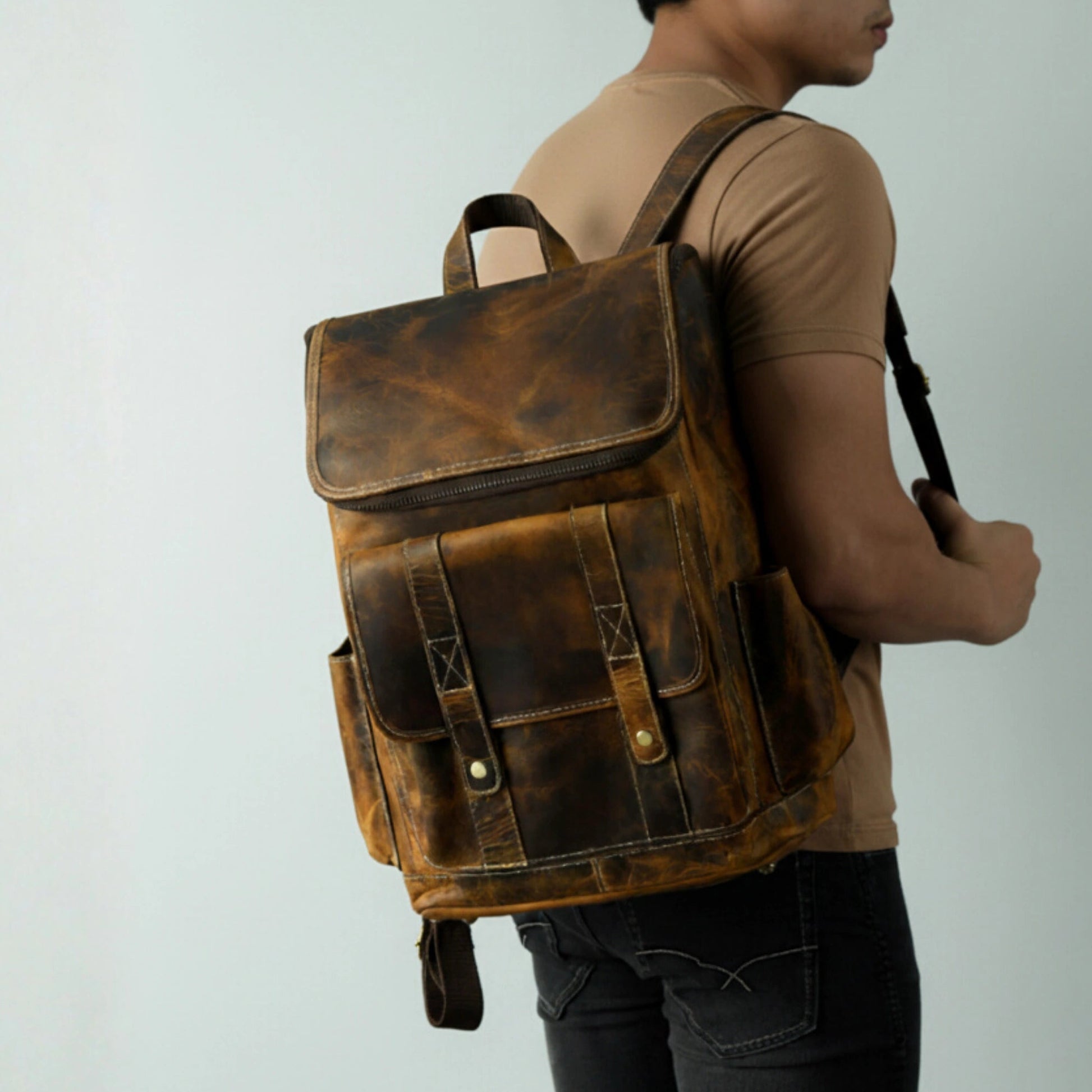 best leather backpack mens best top grain leather mojave backpack by IND Leather USA