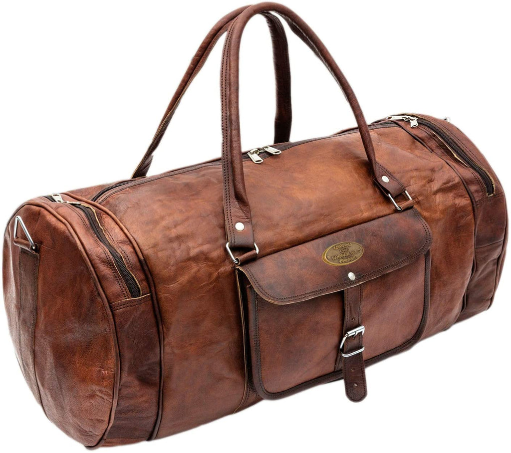 028 Leather Round Duffle