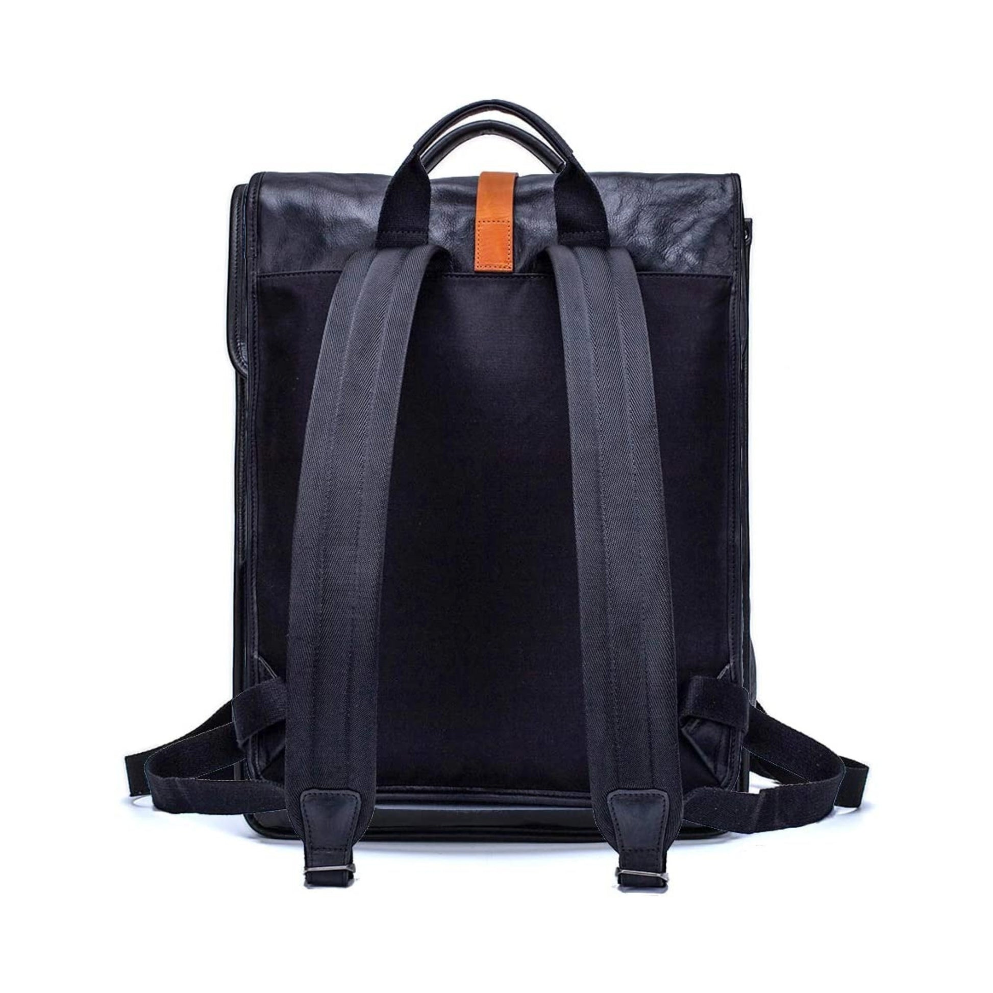 black minimal backpack leather vector minimalist pro leather backpack by IND Leather USA