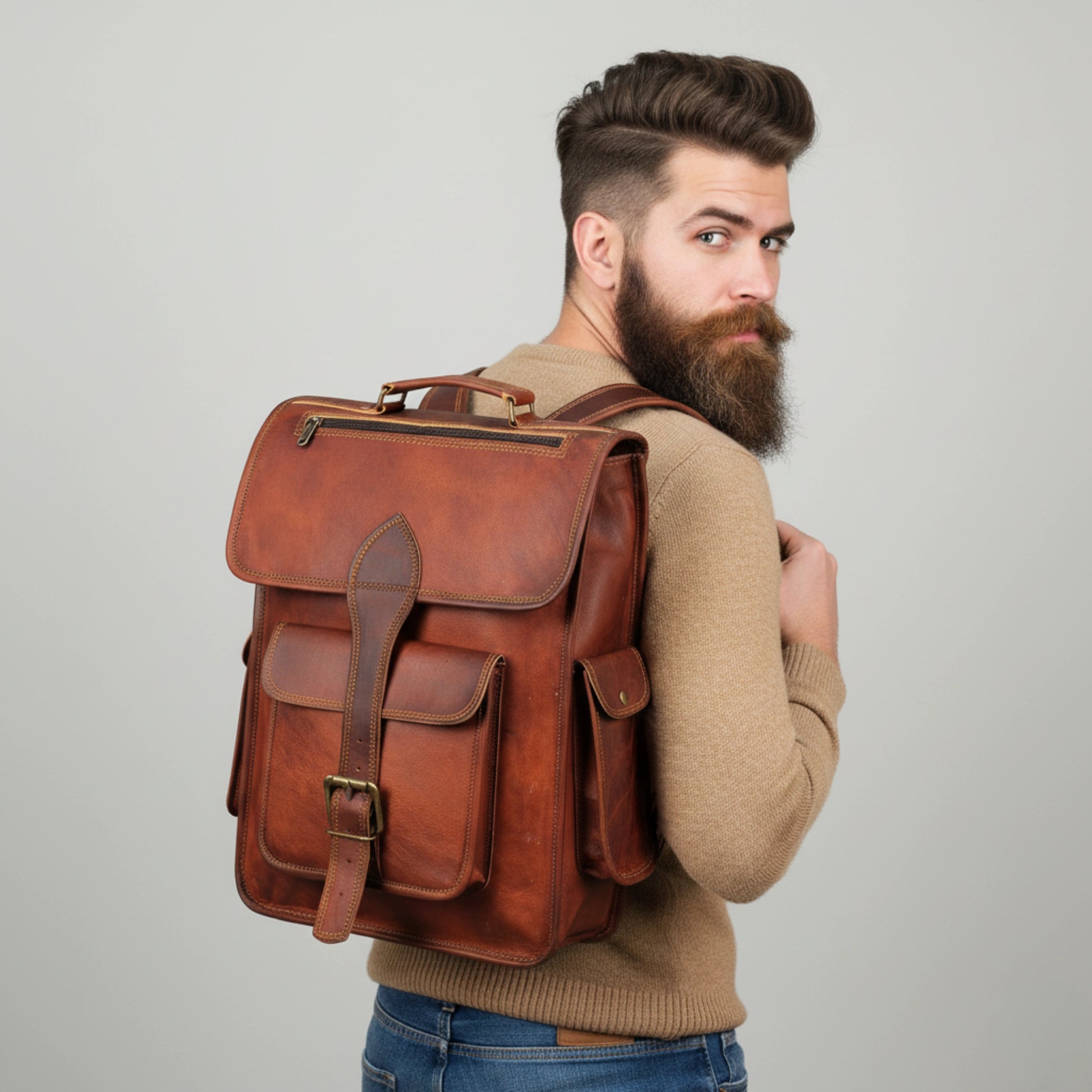 comfortable leather backpack anchor everyday best leather backpack by IND Leather USA
