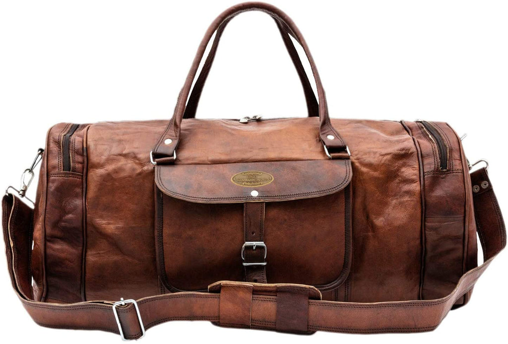 028 Leather Round Duffle