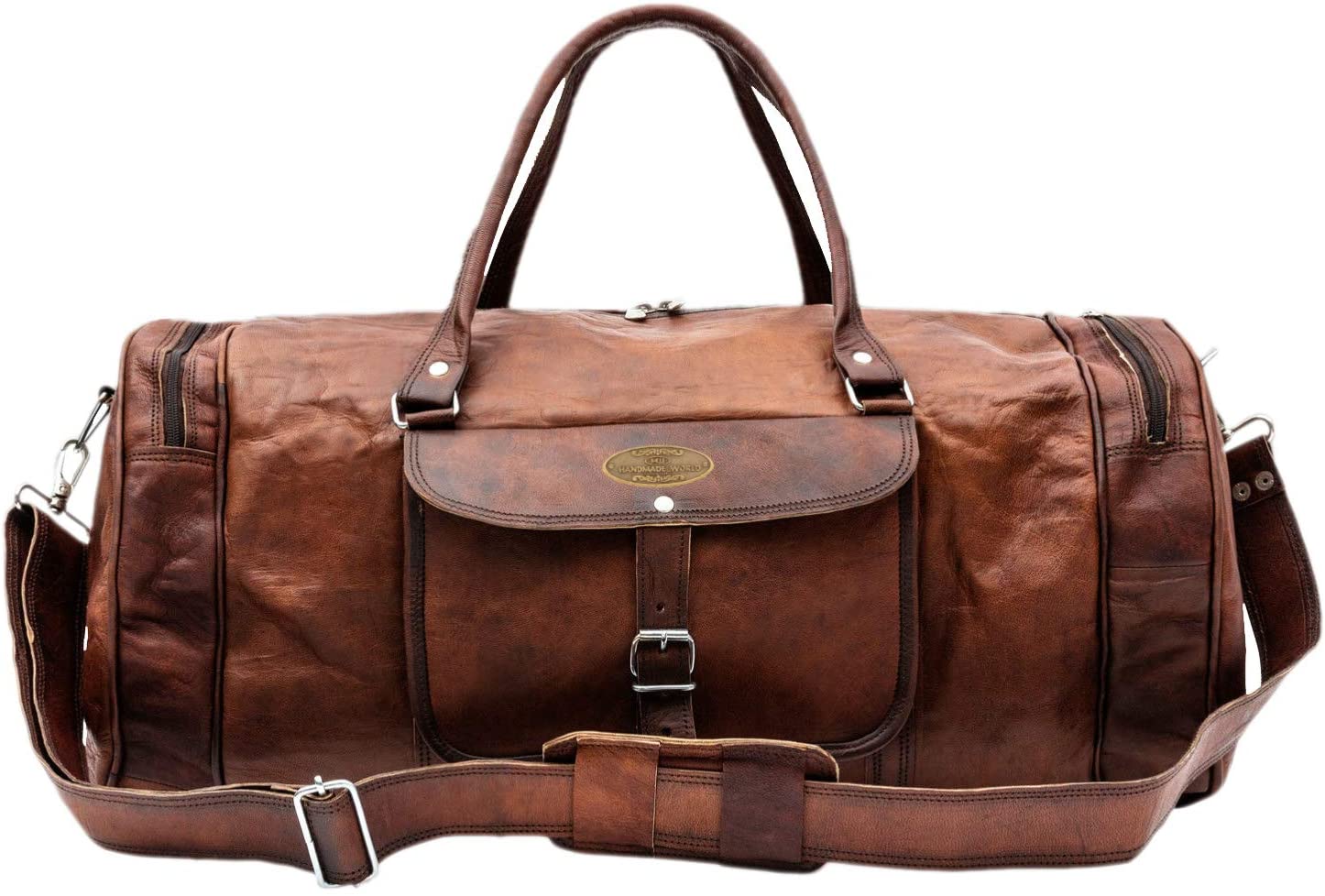 028 Leather Round Duffle