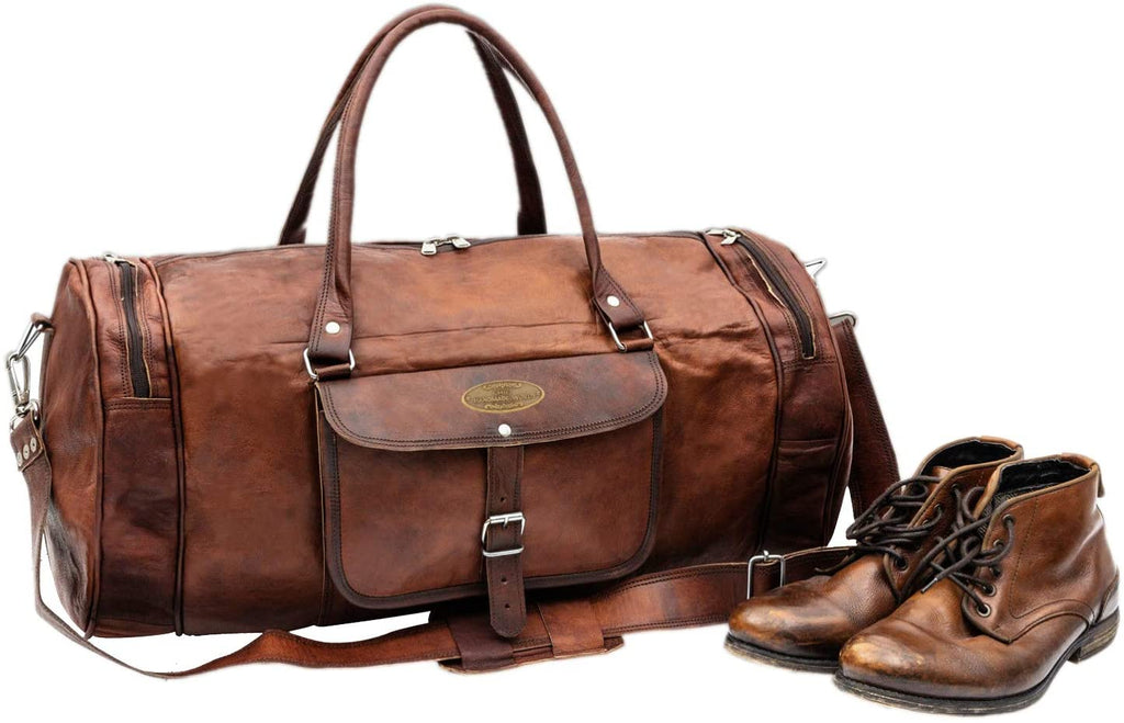 028 Leather Round Duffle