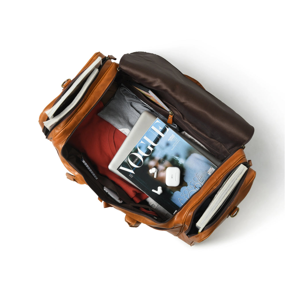 Voyageur Long Travel Leather Duffle, view 7 - IND Leather