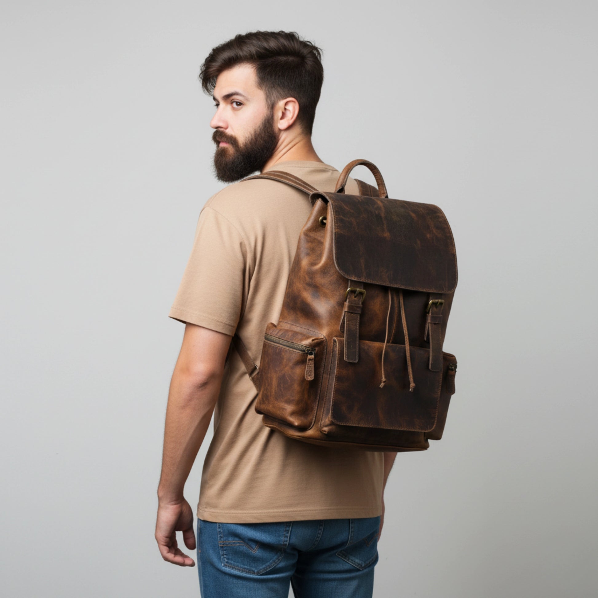 Everest Pro Leather Backpack