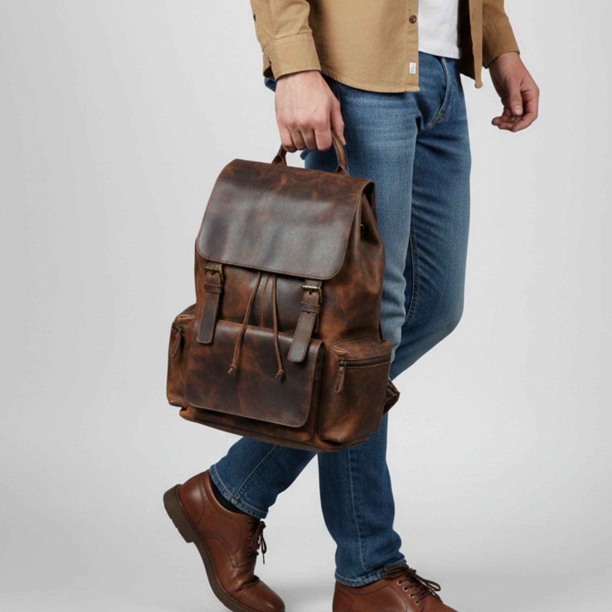 Everest Pro Leather Backpack