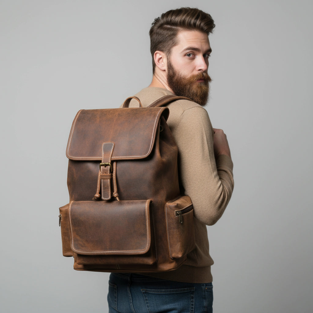 denali leather backpack best denali top grain brown leather backpack by IND Leather