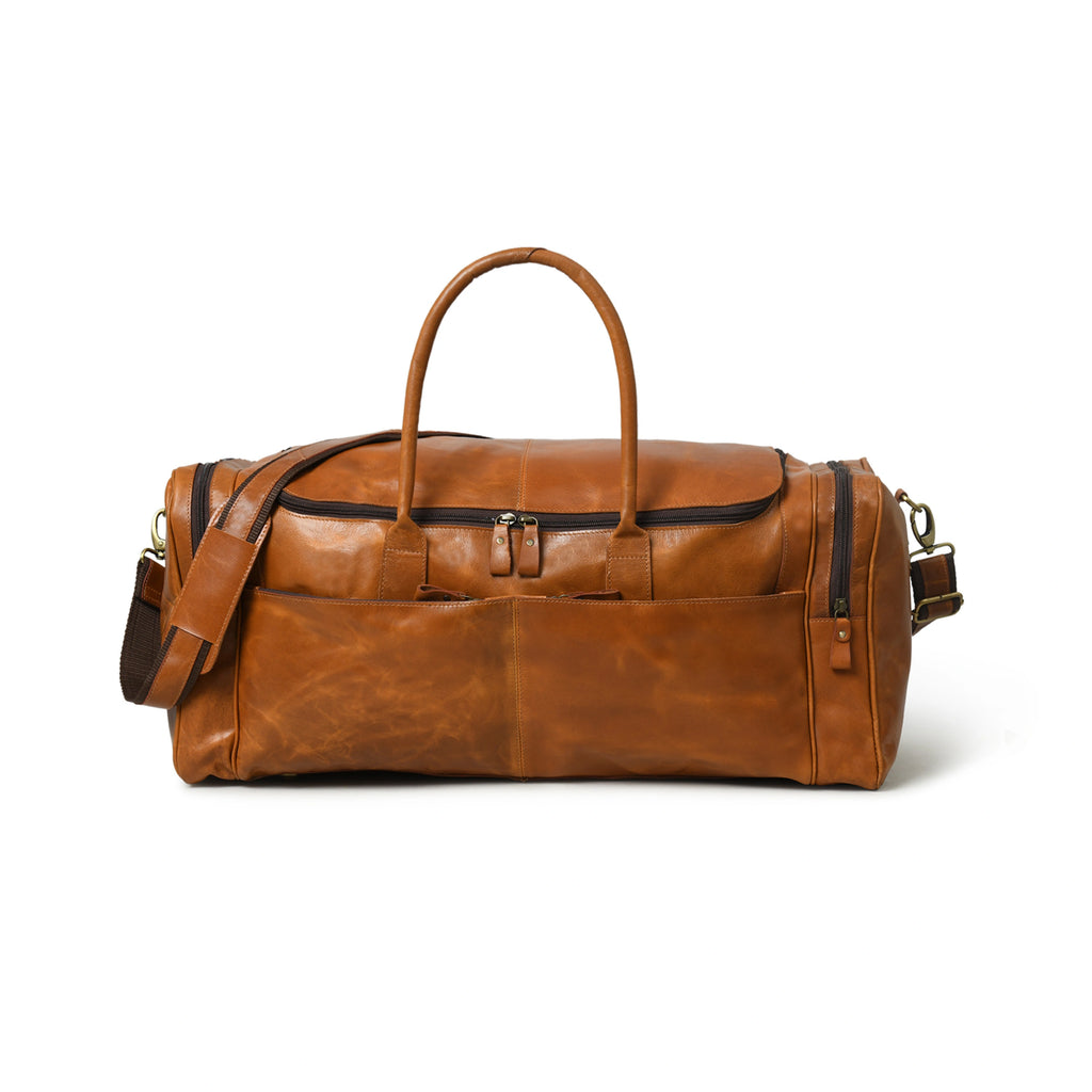Voyageur Long Travel Leather Duffle, view 3 - IND Leather