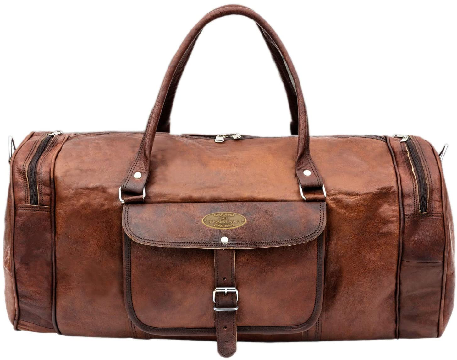 028 Leather Round Duffle