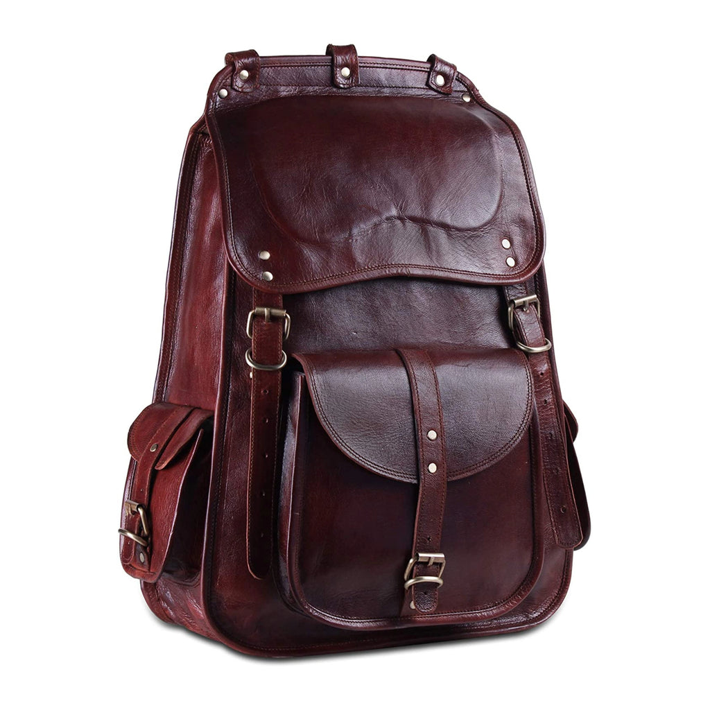 best vintage alpine leather backpack by IND Leather USA