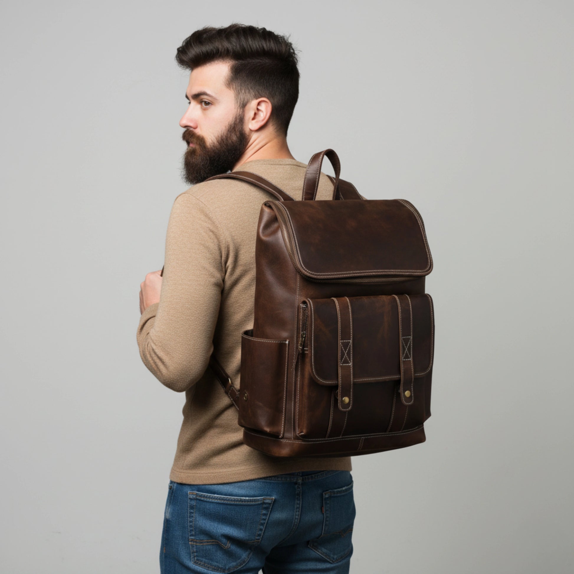 best leather laptop backpack for travel best leather explorer backpack in USA by IND Leather