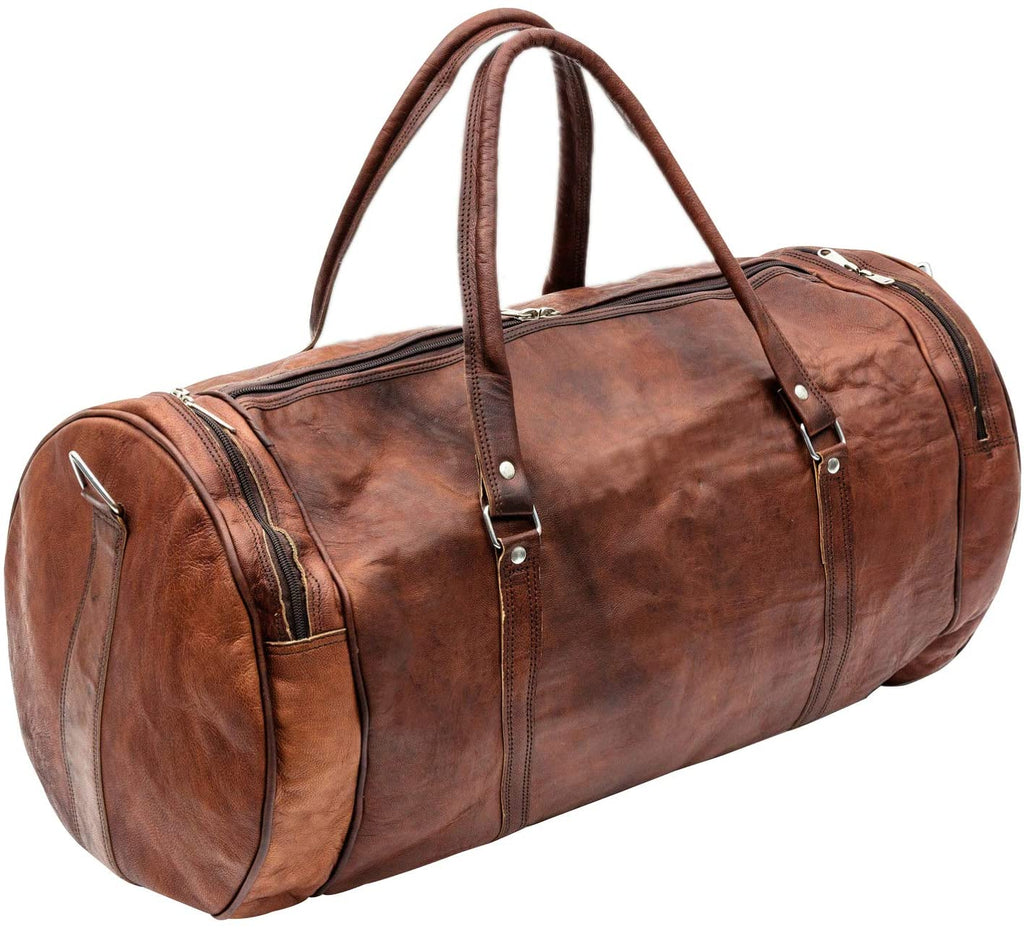 028 Leather Round Duffle