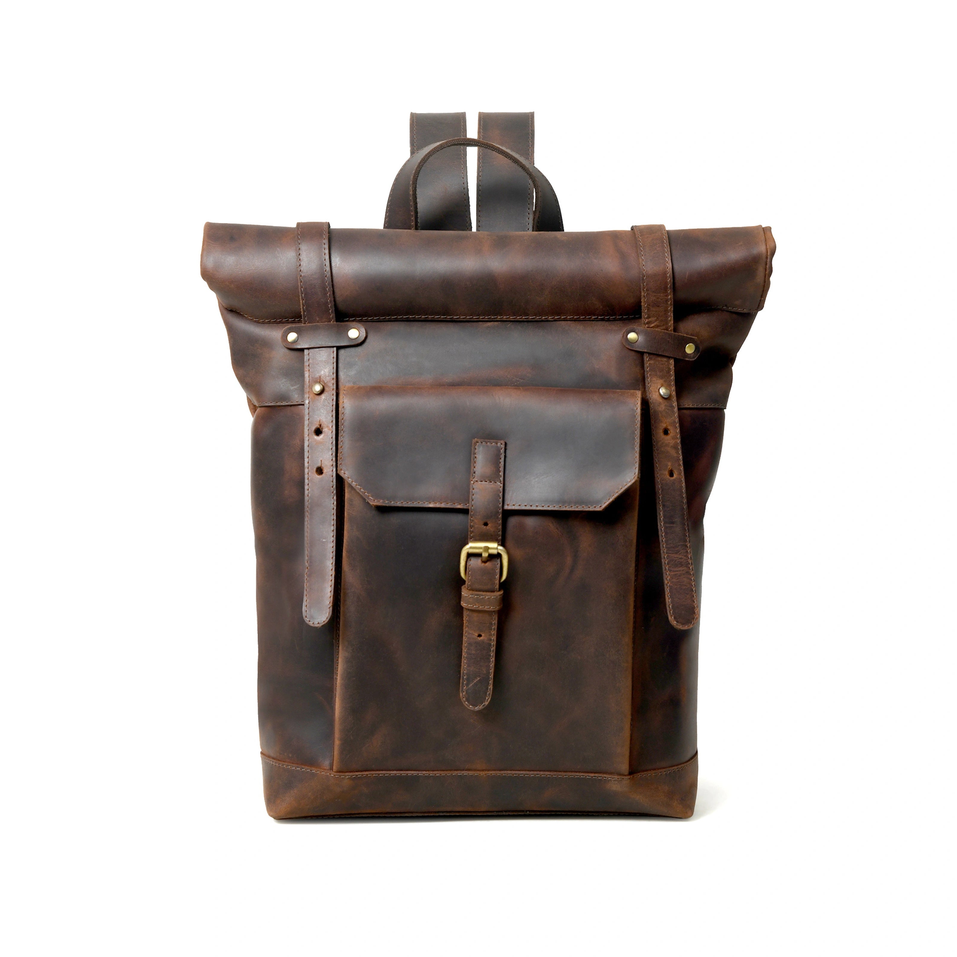 IND Leather Heritage Roll-Top Backpack - Thumbnail 2