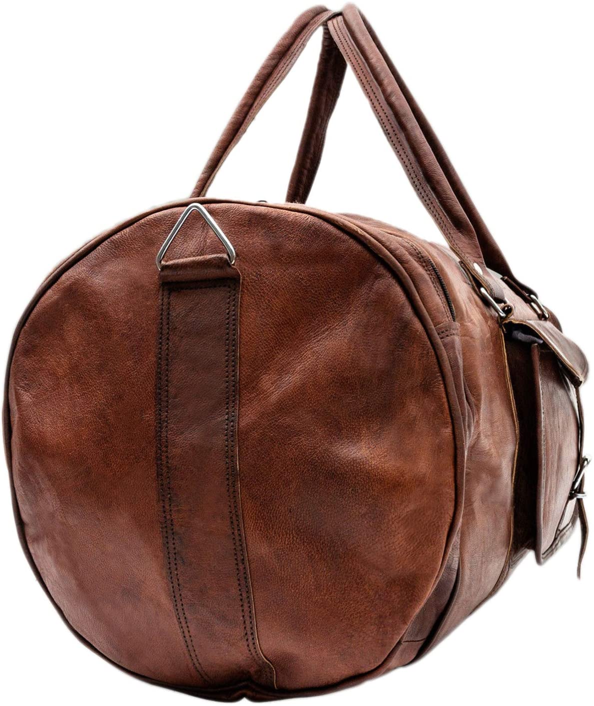 028 Leather Round Duffle