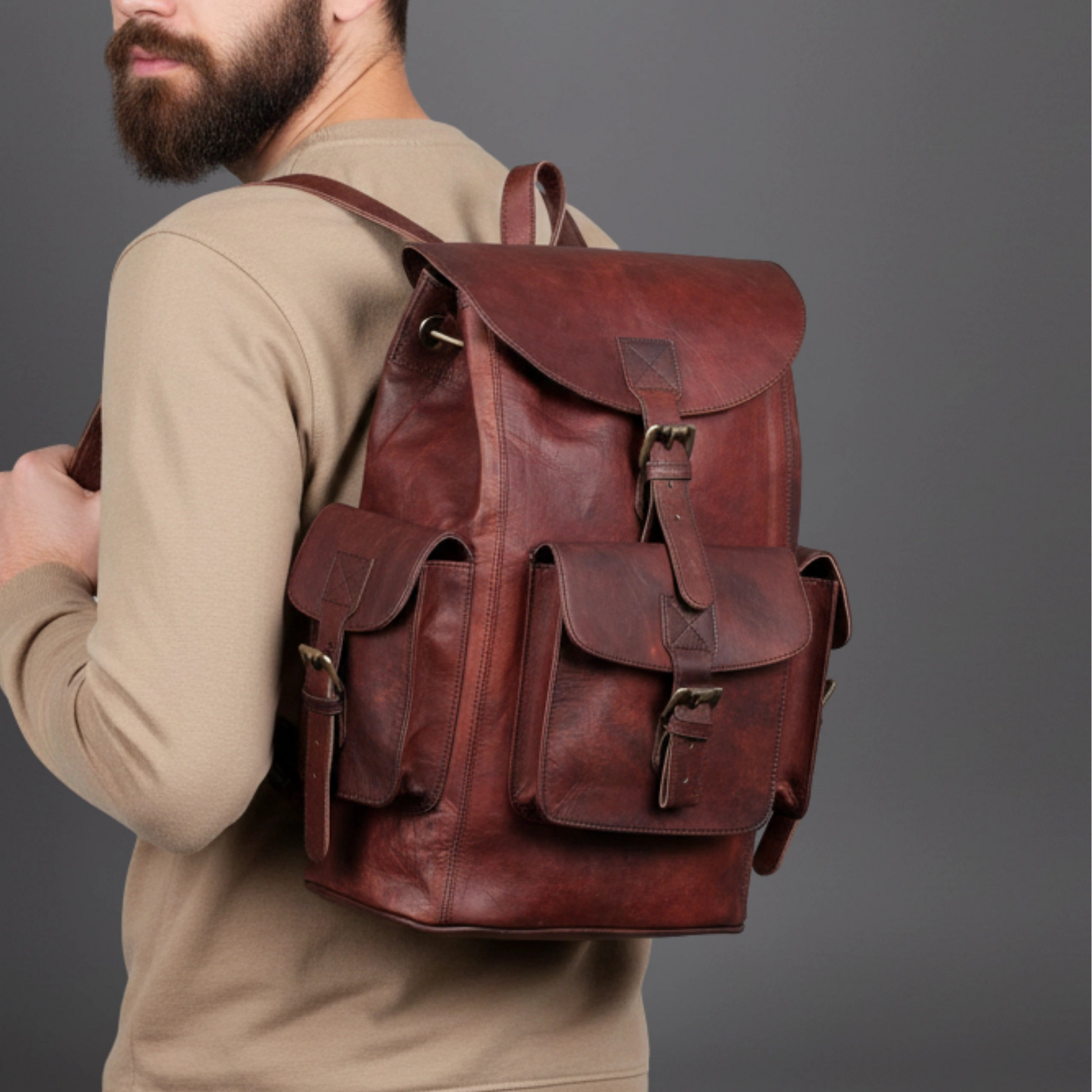 009 Leather Backpack