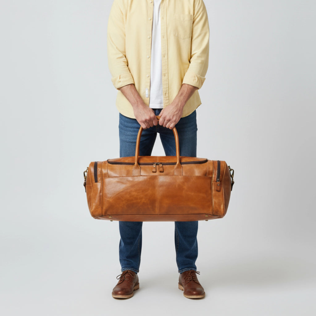 Voyageur Long Travel Leather Duffle by IND Leather