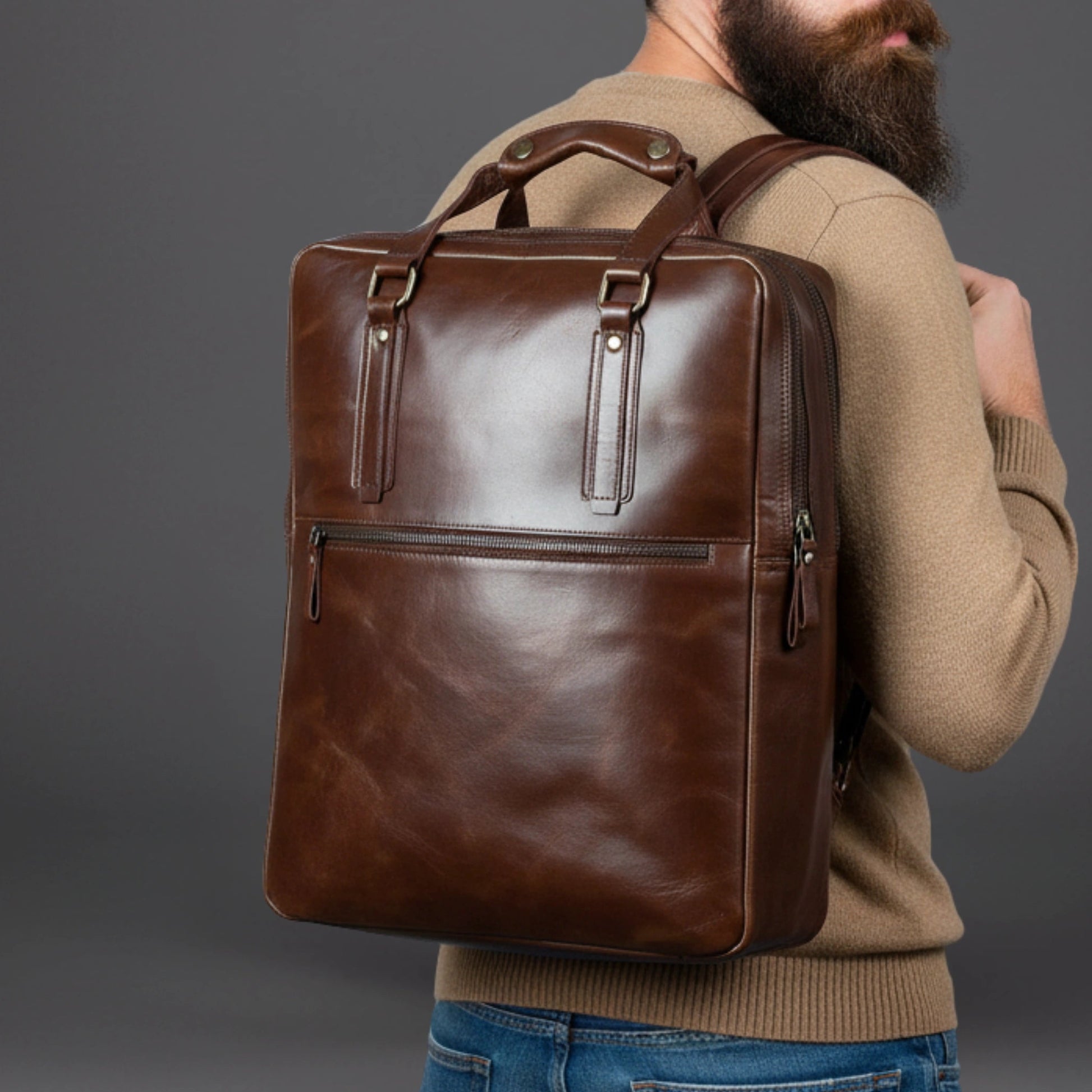 best leather backpack briefcase best leather streamline backpack in USA by IND Leather