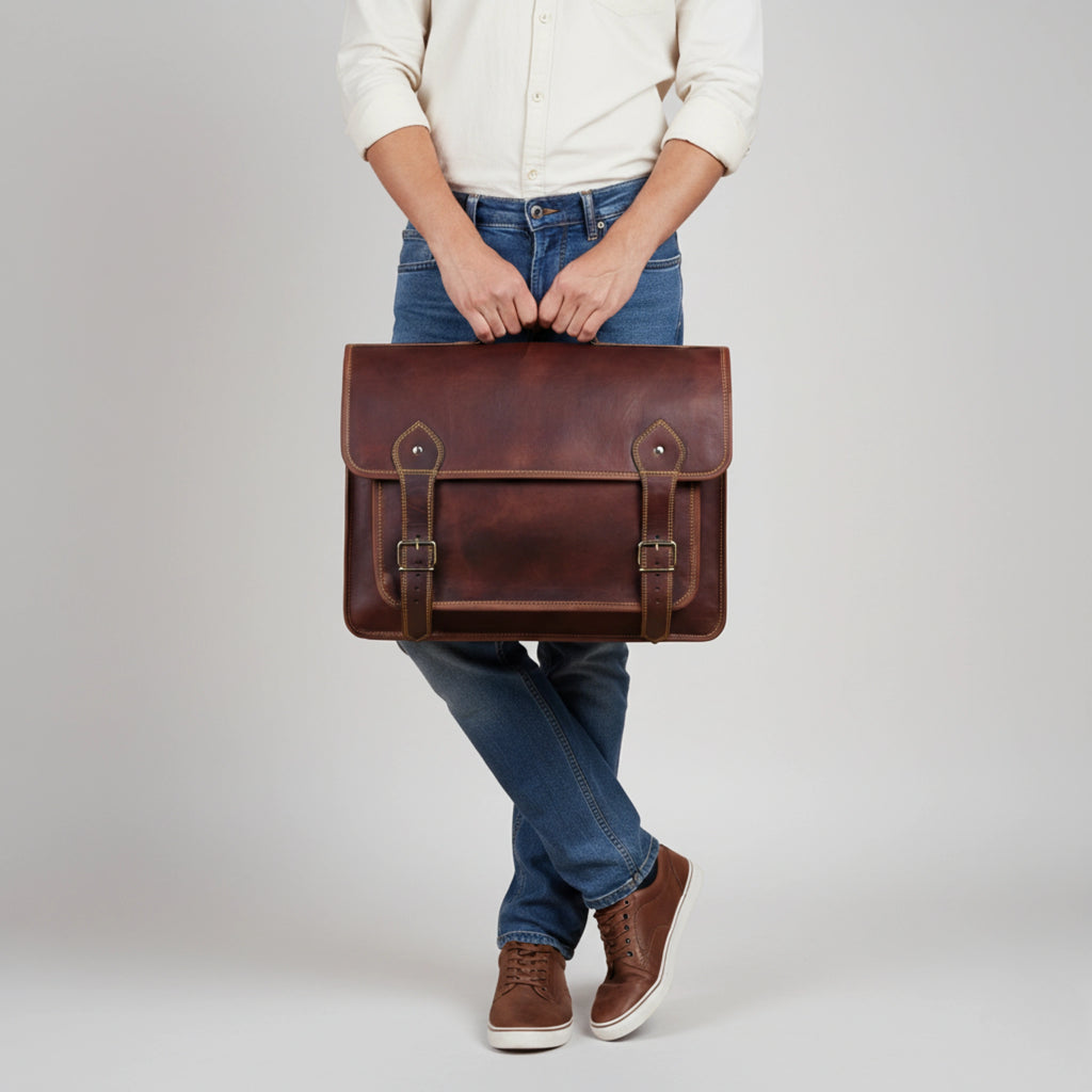 The Ambassador Leather Messenger