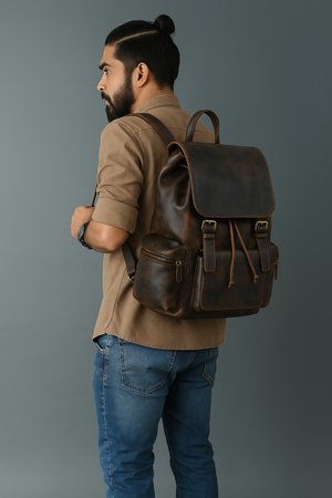 Everest Pro Leather Backpack